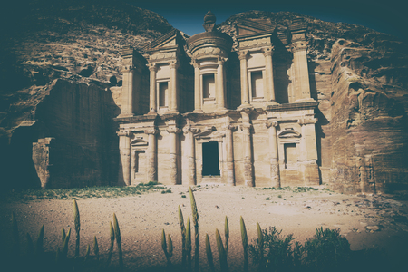the antique site of petra in jordan the monastery  beautiful wonder of the world