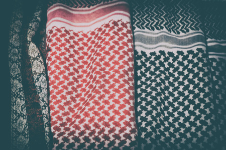 the texture of the cotton traditional symbolic  arabian  scarf like background abstractの写真素材