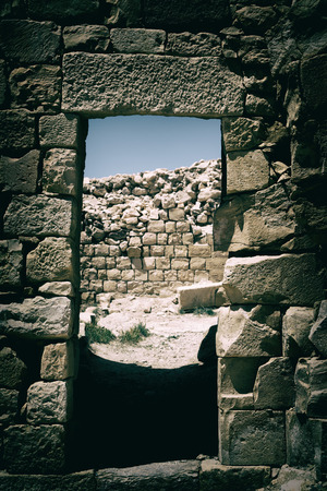 in jordan the old caste of ash shubak and his tower in the skyのeditorial素材
