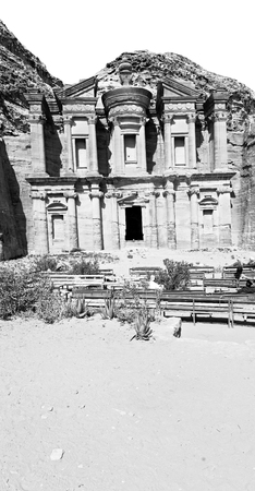 the antique site of petra in jordan the monastery  beautiful wonder of the worldの写真素材