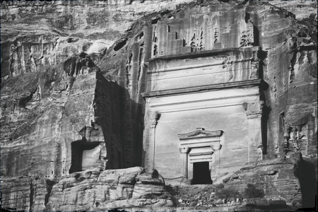 tomb in the antique site of petra in jordan the beautiful wonder of the worldの写真素材