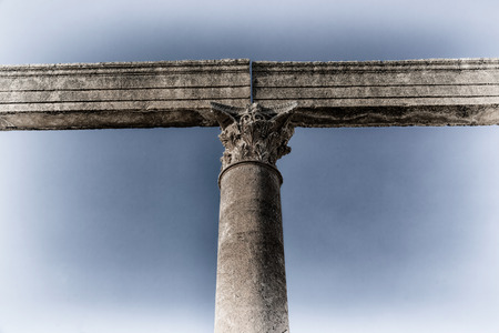in jerash jordan the antique column and archeological site classical heritage for touristの写真素材