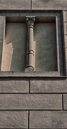 in italy   antique historical medieval decoration wall and windowの写真素材