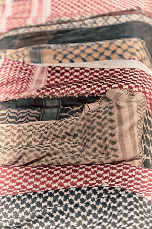 the texture of the cotton traditional symbolic  arabian  scarf like background abstract