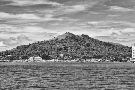 from a boat  in  philippines  snake island near el nido palawan beautiful panorama coastline sea and rockの写真素材