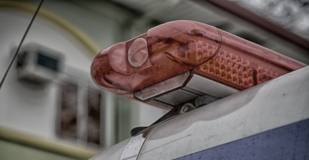 blur  in  philippines   a light of an ambulance in the white skyの写真素材