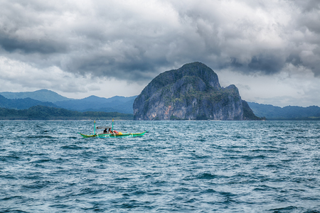 blur  in  philippines   a view from  boat  and the pacific ocean  islands  backgroundの写真素材