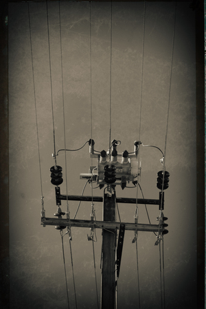 in  australia the concept of power line with electrical pole in the clear skyの写真素材