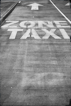 in  australia the line painted  in the  asphalt information for  the taxy zoneの写真素材