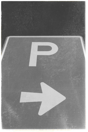 in  australia the warning signal of parking and  the clear skyの写真素材