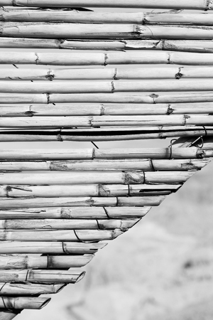 abstract texture background of a bamboo wall in the skyの写真素材