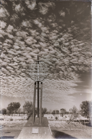 in  australia  the monument of the tropic of capricorn and cloudsのeditorial素材