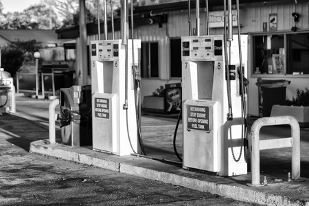The old gasoline pump station service conceptの写真素材