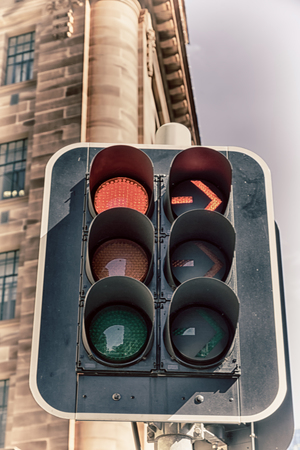 in  australia sydney the traffic light and background of the cityの写真素材