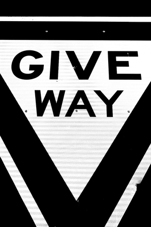 in australia. the road street signal of give way