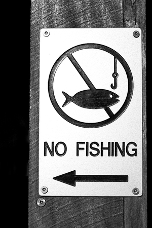 in  australia   the sign of  no fishing like law informationの写真素材