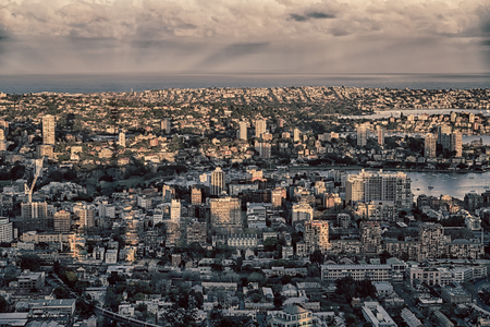 in  australia sydney the view from the tower eye  skyscraper and houseの写真素材
