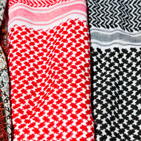 the texture of the cotton traditional symbolic  arabian  scarf like background abstractの写真素材