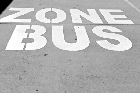 in  australia the line painted  in the  asphalt information for  the bus zoneの写真素材