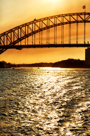 in  austalia  the bay of sydney and the bridge in   sunriseの写真素材