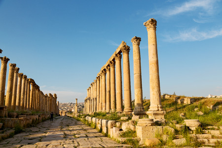 in jerash jordan the antique archeological site classical heritage for touristの写真素材