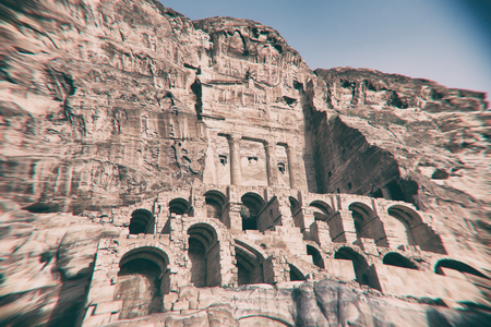 tomb in the antique site of petra in jordan the beautiful wonder of the world
のeditorial素材