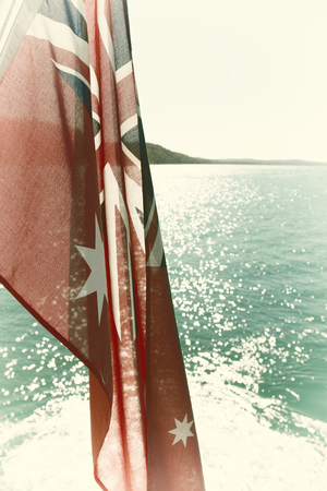 in  australia  the navy flag in the windの写真素材