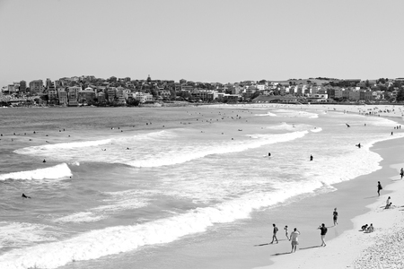 in  australia  the beach tourist and surfer