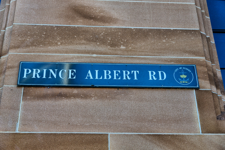 in  australia   sidney the sign of  prince albert   street in the wallの写真素材