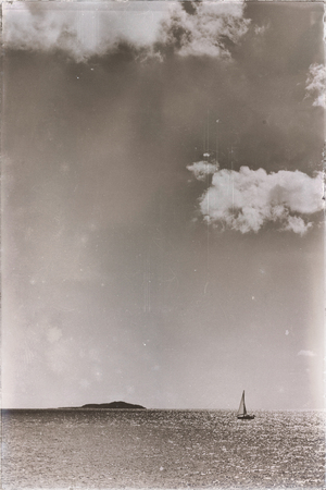 in  australia fraser island and a catamaran in the ocean like luxury cruiseの写真素材