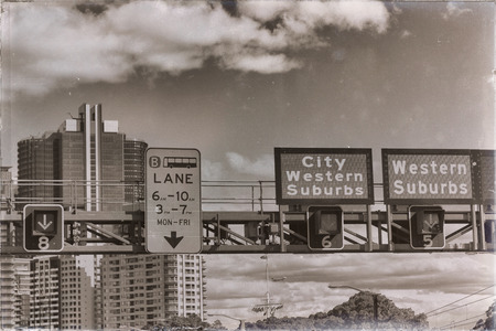 in  australia   sidney the sign and the display of the highway to the city