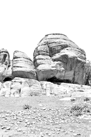 the scenic valley of dana natural reserve for walking in jordanの写真素材