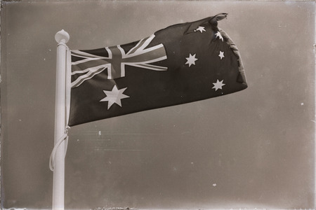   australia in the clear sky  the waving flag の写真素材
