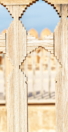 geometry and simmetry in the terrace wood and  the skyの写真素材