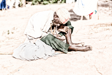 ETHIOPIA,LALIBELA-CIRCA  JANUARY 2018--unidentified people in crowd of the genna celebration
のeditorial素材