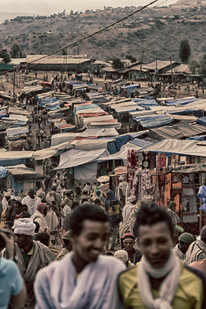 ETHIOPIA,LALIBELA-CIRCA  JANUARY 2018--unidentified people in the market during the genna celebration
のeditorial素材