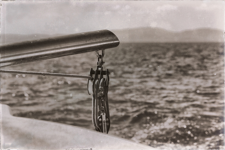 in australian catamaran a old rope  in the sky like abstract conceptの写真素材