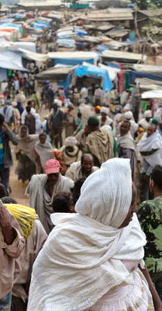 ETHIOPIA,LALIBELA-CIRCA  JANUARY 2018--unidentified people in the market during the genna celebration
のeditorial素材