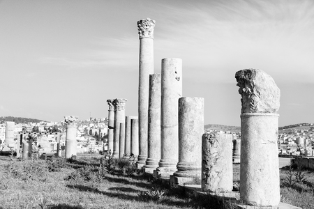 in jerash jordan the antique archeological site classical heritage for touristの写真素材