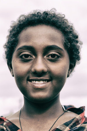 ETHIOPIA,LALIBELA-CIRCA  JANUARY 2018--unidentified  young girl in  the genna celebrationのeditorial素材
