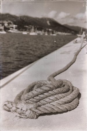 in australian catamaran a old rope  in the sky like abstract concept