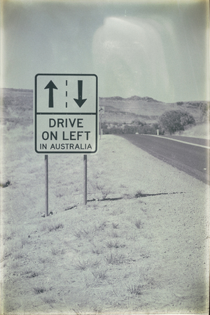 in  australia   the sign of drive on left like  concept of safetyの写真素材