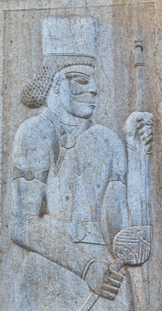 in iran the bas relief of an antique warriorの写真素材