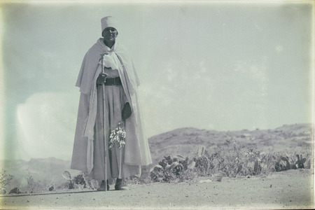  ETHIOPIA,LALIBELA-CIRCA  DECEMBER 2017--unidentified priest walking in the street  のeditorial素材
