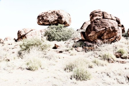 in australia the rocks  of devil s marble in the northern  territoryの写真素材