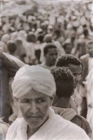 ETHIOPIA,LALIBELA-CIRCA  JANUARY 2018--unidentified people in crowd of  the genna celebrationのeditorial素材