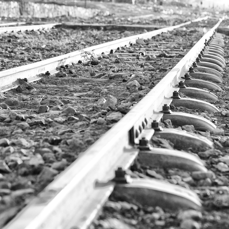in africa ethiopia the railway road in the light of sunrise like backgroundの写真素材
