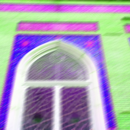 blur in iran the old decorative flower  tiles from antique mosque like backgroundの写真素材