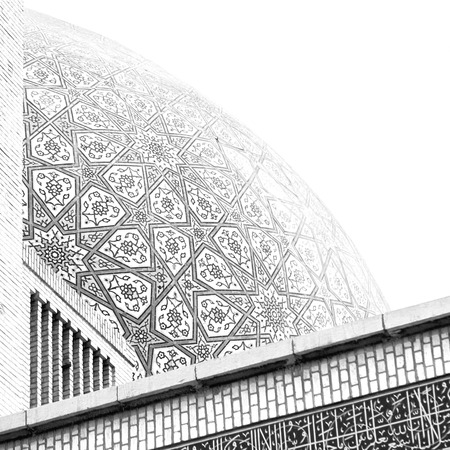 blur in iran  and old antique mosque    minaret religion  persian architectureの写真素材