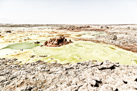 in  danakil ethiopia africa  the volcanic depression  of dallol lake and acid sulfer like in marsの写真素材